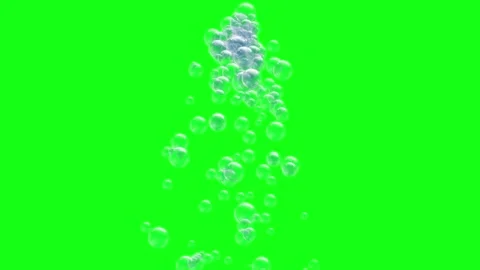 Animated falling bubble particles on green background Stock Footage 282684283