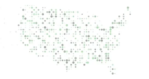Animated Falling Circles Form American Map Stock Footage 312263948