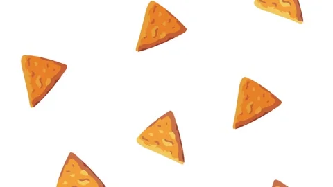 Animated falling corn tortilla chips on white background representing snack.. Stock Footage 339118572