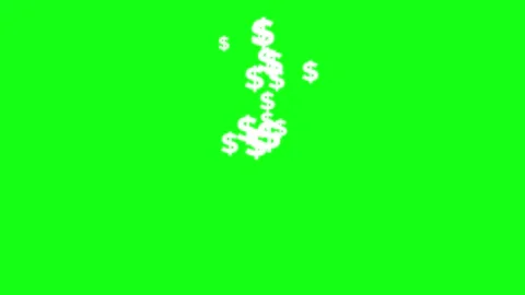 Animated falling dollar symbol on green background Stock Footage 282684369