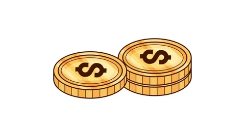 Animated Falling Gold Dollar Coins Stacking Concept For Finance Business We.. Stock Footage 334256198