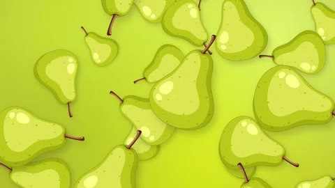 Animated Falling Green Pears on a Vibrant Mesh Gradient Background Stock Footage 344846074