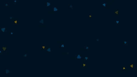 Animated falling hearts background with blue and gold elements for romantic.. Video stock 341698584