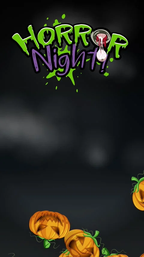 Animated Falling Jack O Lantern Pumpkins with Horror Night Text Stock Footage 339119694