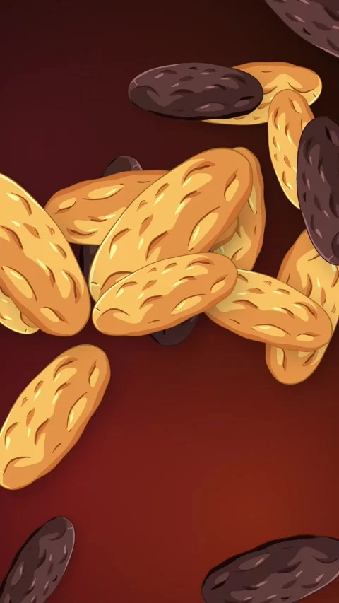 Animated Falling Mixed Cereal Grains and Seeds on Dark Background Stock Footage 345041319