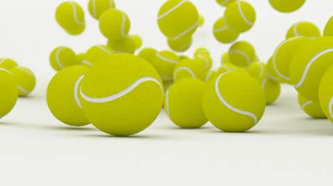 Animated falling realistic tennis balls ... | Stock Video | Pond5