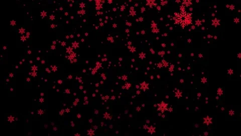 Animated Falling Red Snowflakes Christmas Background Stock Footage 345290780