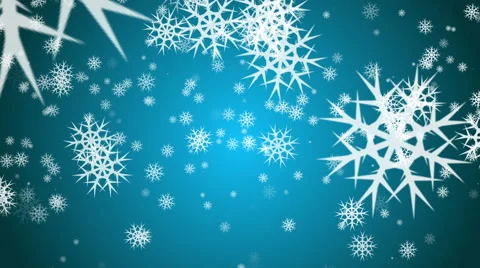 Animated Falling Snow Flakes on a Blue  Background Video stock 55011286