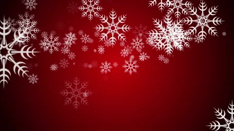 Animated Falling Snow Flakes on a Red Background Video stock 55012121