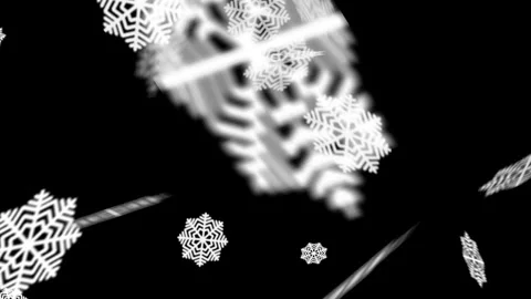 Animated falling snowflakes on a black background. A simple winter animation Video stock 320438131