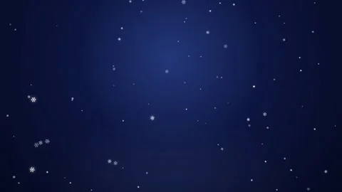 Animated falling snowflakes on a deep blue gradient background for winter Video stock 345430314