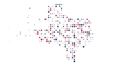 Animated Falling Spheres Create Texas State Border Stock Footage 322614833