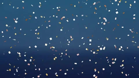 Animated Falling Square Confetti on Dark Blue Ocean Gradient Background Stock Footage 344835160