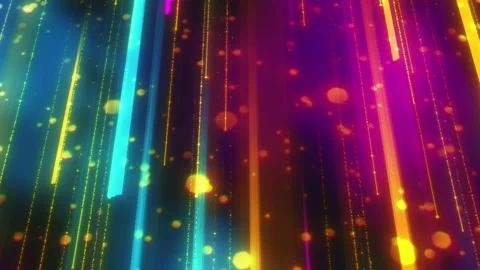 Animated falling star trails with vibrant bokeh lights Stock Footage 294083976