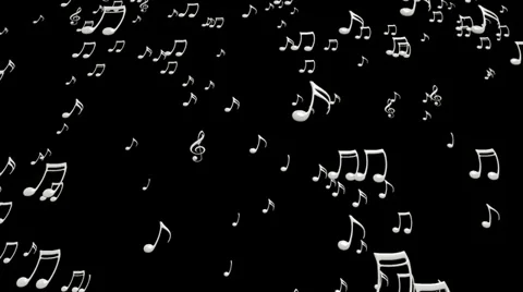 Animated falling white music notes in 4k with alpha Stock Footage 39788377
