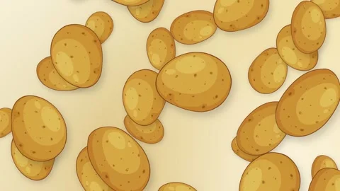 Animated Falling Whole Potatoes on a Neutral Mesh Background Stock Footage 342470703