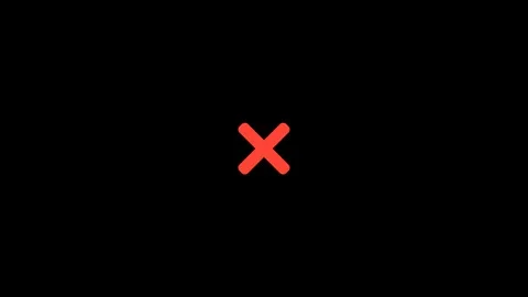 Animated false or incorrect cross symbol on black background. Stock Footage 316628806