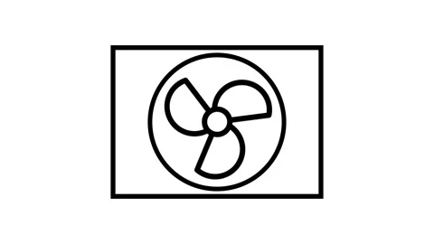 Animated fan icon on a white background. | Stock Video | Pond5