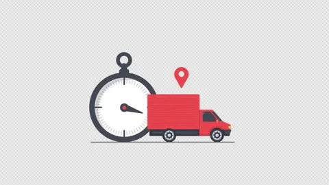 Animated Fast Delivery Concept Video - Transparent Stock Footage 307268630
