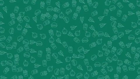 Animated Fast Food Outline Pattern Background Seamless Loop Restaurant Theme Vidéo 333488838