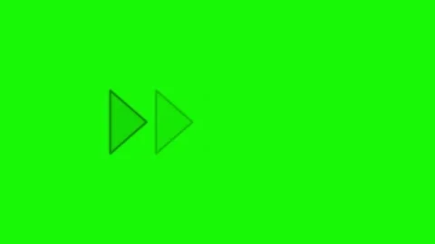 Animated fast forward playback icons appear and disappear on a green screen.. Stock Footage 334102110