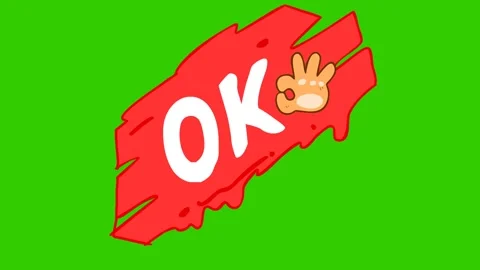 Animated Fat Cat Drawing OK - Green Screen Stock Footage 282774629