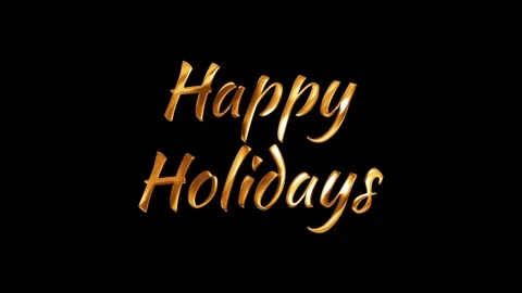 Animated festive text, elegant gold typography saying 'Happy Holidays' Stock Footage 301740647