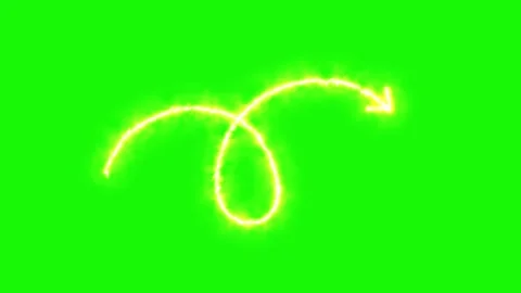 Animated Fiery Arrow Looping on Vibrant Green Screen Background Stock Footage 324935968