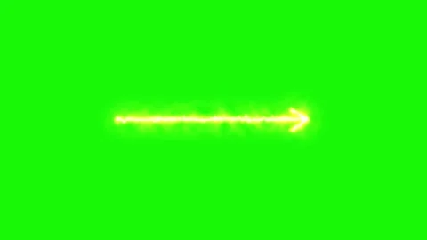 Animated Fiery Arrow Moving Right on Green Screen Background Stock Footage 318773589