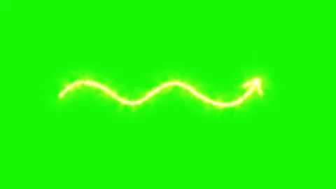 Animated Fiery Arrow with Wavy Motion on Green Background Stock Footage 324935906