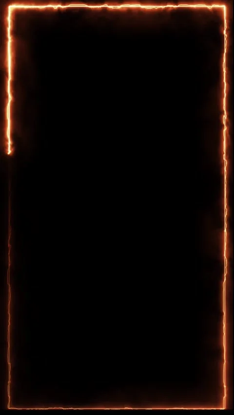Animated fiery rectangular frame on black screen. Video stock 331898533