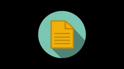 Animated File Document Icon w Alpha 4k Stock Footage 84512836