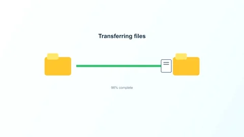 Animated file transfer progress between folders 스톡 동영상 347394579