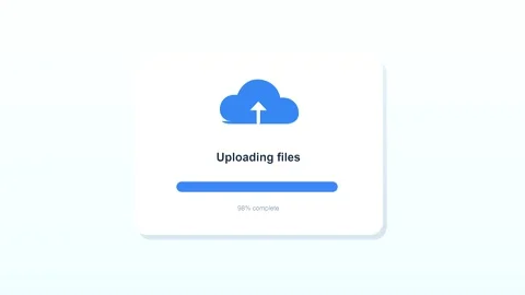 Animated file uploading progress bar on cloud storage interface Stock Footage 347397496