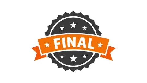 Animated Final Badge Stamp Icon with Ribbon on White Background Stock Footage 340753749