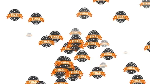 Animated Final Badge Stamp Icon with Ribbon on White Background Stock Footage 340754312