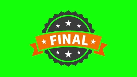 Animated Final Badge Stamp with Ribbon on Green Screen Stock-Footage 340753750