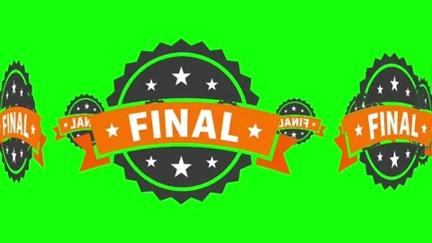 Animated Final Badge Stamp with Ribbon on Green Screen Vidéo 340754250