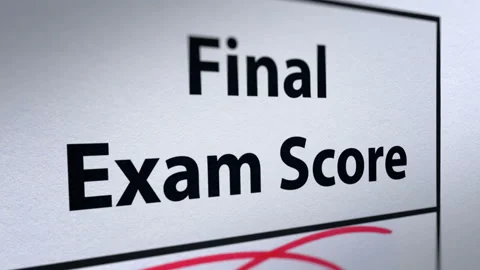 Animated Final Exam Score with 100 and 0 Exam Results Stock Footage 136502804