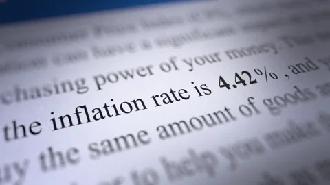 Animated Financial Article with a Focus on Inflation Rate Figures Stock Footage 241001380