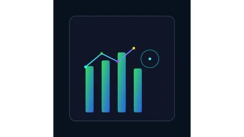 Animated financial bar chart with dynamic growth line graph for business data Stock Footage 338188940