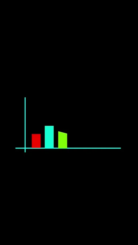 Animated financial bar chart vertical video data visualization red green cy.. Stock Footage 344285453