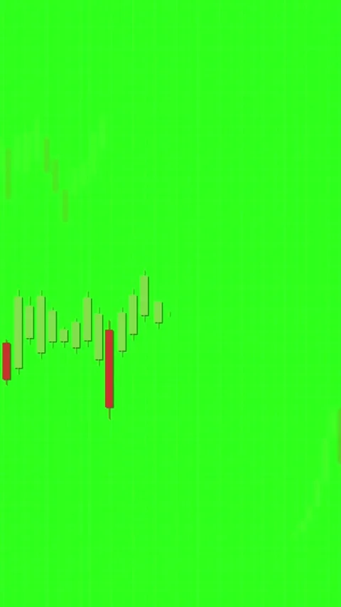 Animated Financial Candlestick Chart Rising on Green Background Stock Footage 321670718