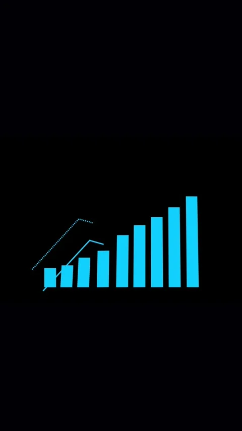 Animated financial data chart vertical video business success progress repo.. Video stock 321722378