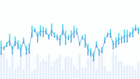Animated financial graph with bars and line chart 動画素材 342791600