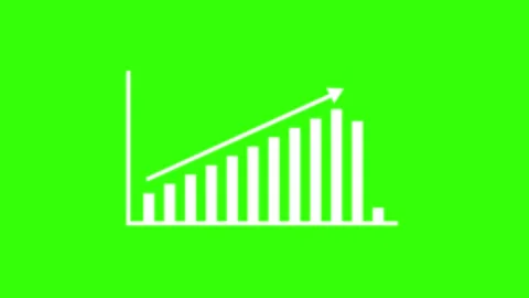 Animated financial growth chart with trend line graph. white symbol Growth .. Stock Footage 303069268