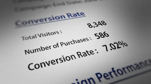 Animated Financial Report with a Focus on Conversion Rate Stock Footage 248485774