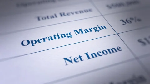 Animated Financial Report with a Focus on Operating Margin Figures Stock Footage 259001151