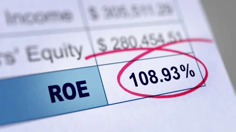 Animated Financial Report with a Focus on Return on equity (ROE) Percentage Stock Footage 243737350