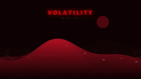 Animated financial volatility graph with red wave motion background Stock Footage 345344153